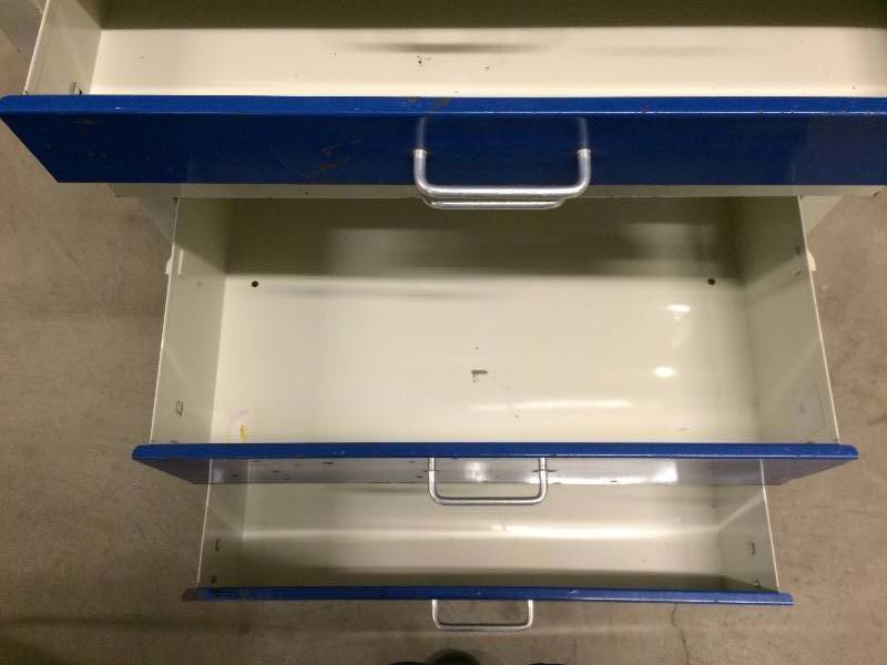 lot 49A image: Alert Mechanic Crafters Garage Craftsman Tool Organization Mobile Cart Multiple All Unlocked Drawers Bumper Guards This Is Medical Grade Folks - There are 2 Being Sold & I want them both