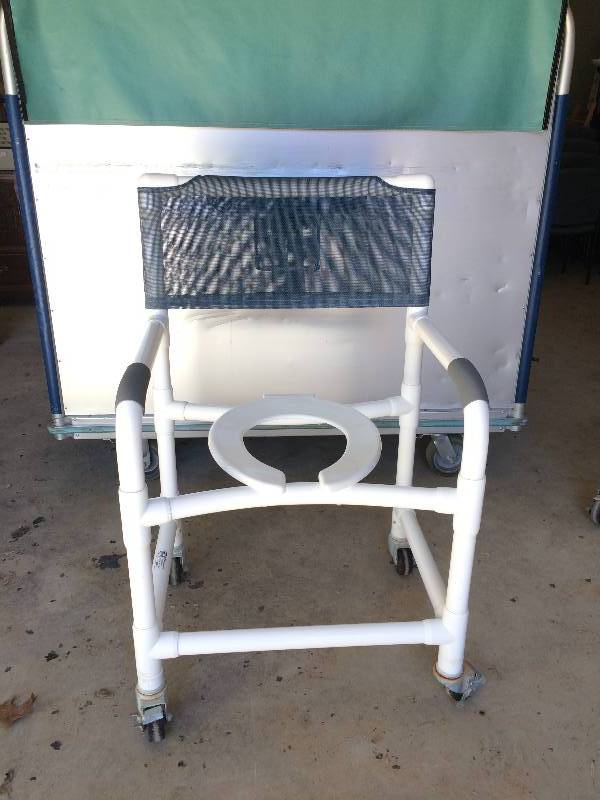 lot 73 image: Retails New $400 MJM International Bedside Commode  Shower Chair - Like New Condition