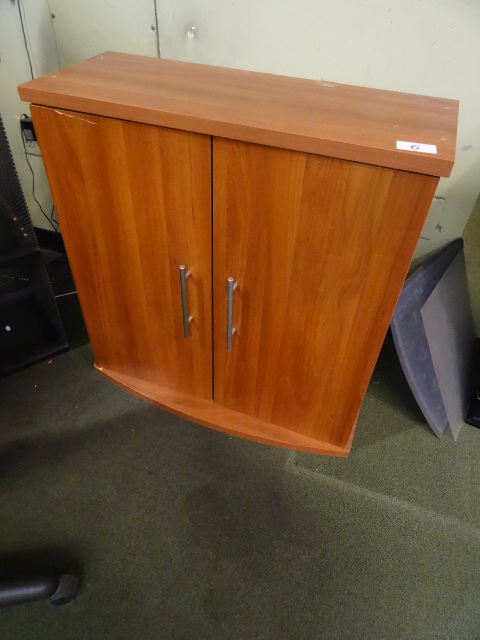 lot 6 image: 2 door laminate cabinet. 30 x 12 x 31