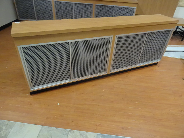 lot 14 image: 4 door cabinet. Doors slide. 96 x 16 x 36