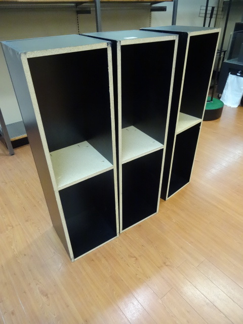 lot 19 image: 3 laminate risers  shelf units. 14 x 48 x 14