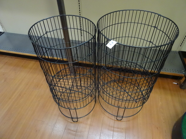 lot 20 image: 2 metal retail baskets. One is 18 and one is 15