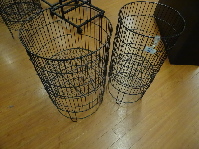 lot 27 image: 2 metal retail baskets. One is 18 and one is 15