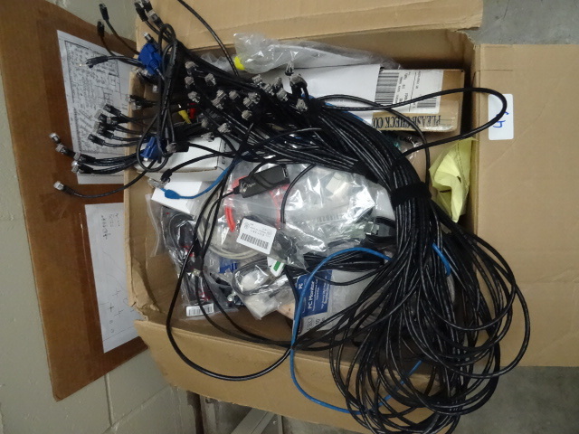 lot 43 image: Box of misc computer related items. Mostly cables
