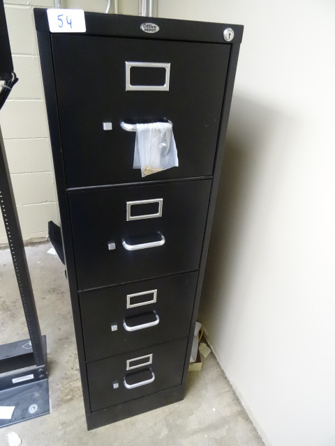 lot 54 image: 15 metal 4 drawer file cabinet with keys