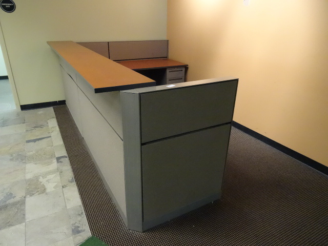 Office Receptionist Desk L Shaped All Steel Brand Comes With 2