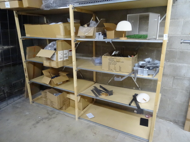 lot 97 image: Wood shelving unit. 95 x 27 x 72. No contents