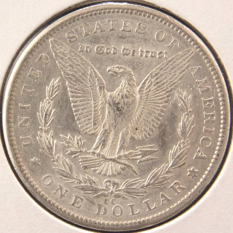 lot 03 image: 1892CC CARSON CITY MORGAN SILVER DOLLAR AU58 -ALMOST UNC