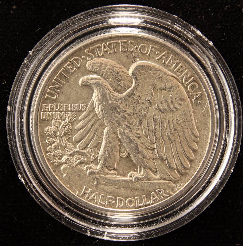 lot 04 image: 1941 WALKING LIBERTY SILVER HALF DOLLAR AU IN AIRTITE