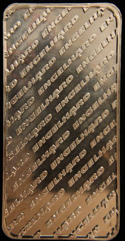 lot 100 image: 10 TROY OZ. .999 FINE SILVER ENGELHARD BAR EAGLE DESIGN