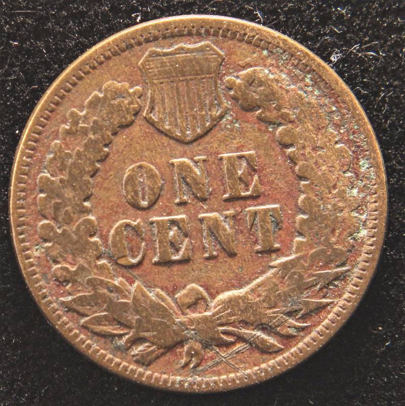 lot 46 image: 1873 OPEN 3 INDIAN HEAD CENT F DETAILS OBV SCRATCHES