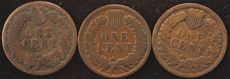 lot 66 image: GROUP OF 3 INDIAN HEAD CENTS 1883, 1984 & 1985 G-FINE
