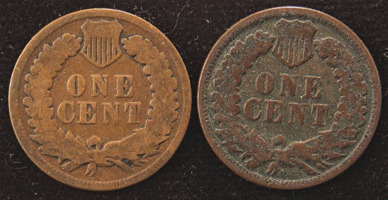 lot 69 image: GROUP OF 2 INDIAN HEAD CENTS 1886 TYPE I & 1886 TYPE 2