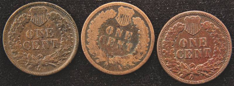 lot 70 image: GROUP OF 3 INDIAN HEAD CENTS 1887, 1988 & 1989 G-FINE