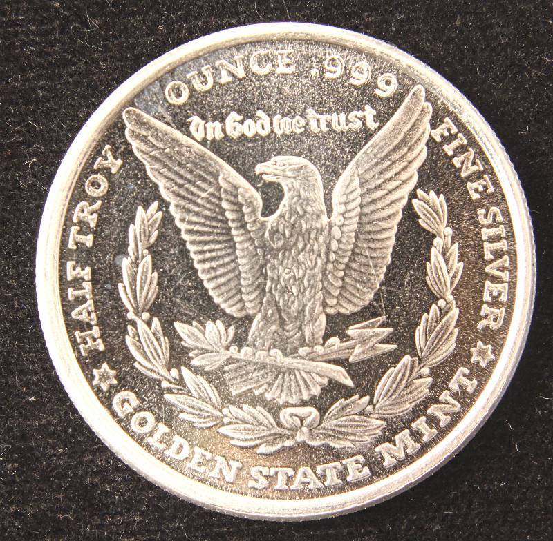 lot 16A image: 12 TROY OZ. .999 FINE SILVER MORGAN DOLLAR DESIGN