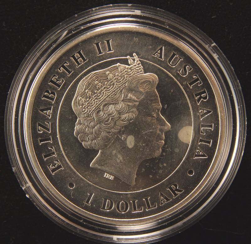lot 55A image: 2015 AUSTRALIA FUNNEL WEB SPIDER 1 TROY OZ. .999 FINE SILVER IN AIRTITE HOLDER