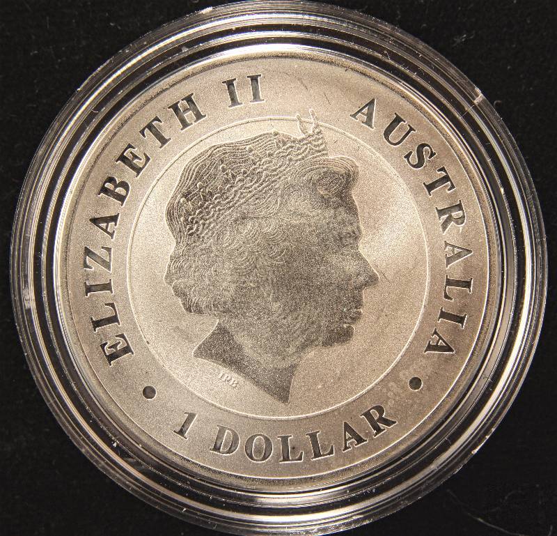 lot 23 image: 2014 AUSTRALIA SALT WATER CROCODILE 1 TROY OZ. .999 FINE SILVER IN AIRTITE HOLDER