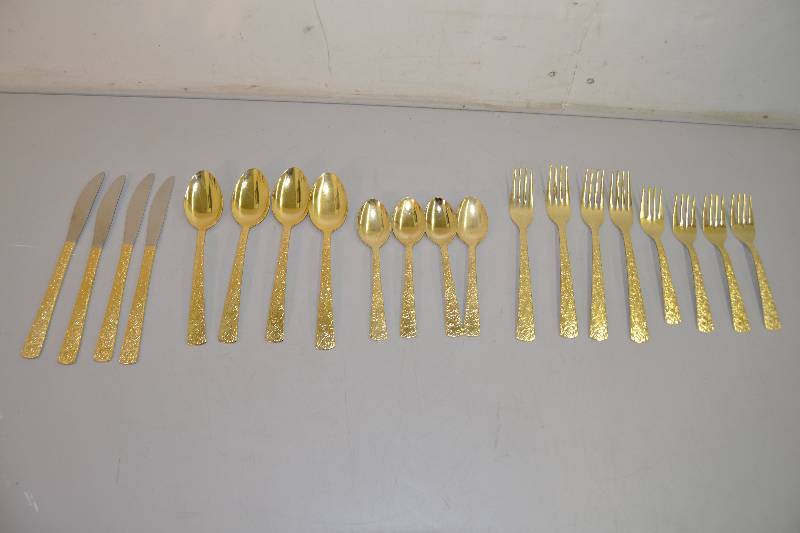 lot 27 image: Gold Toned Flatware