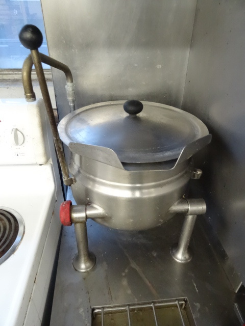 Cleavland convection steamer station. Double door convection oven. Attached steam kettle. Natural gas. Model 42CKGM200