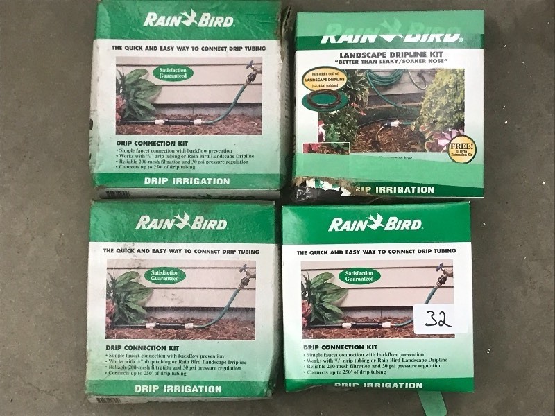 lot 32 image: Lot Of (4) Unused Rain-Bird Drip Co...