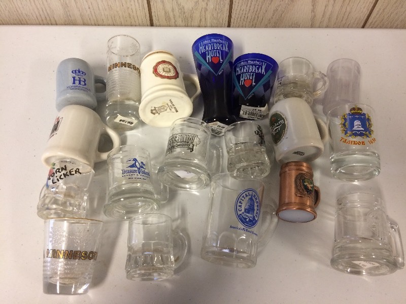lot 9 image: SHOT GLASS & MINI STEIN COLLECTION