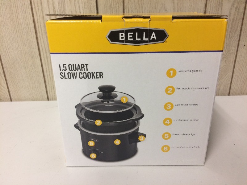 lot 76 image: NEW BELLA 1.5 QUART SLOW COOKER