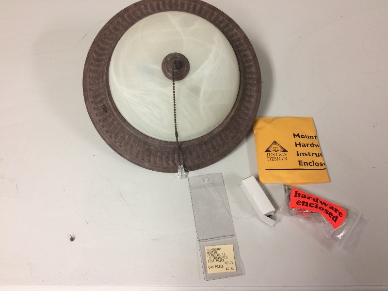 lot 81 image: 12 CEILING LIGHT BRONZE & FROSTED GLASS