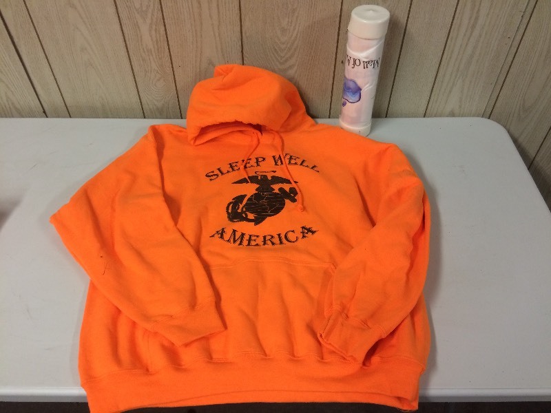 lot 119 image: NEW 2XL OUR MARINES HAVE OUR BACK SWEATSHIRT