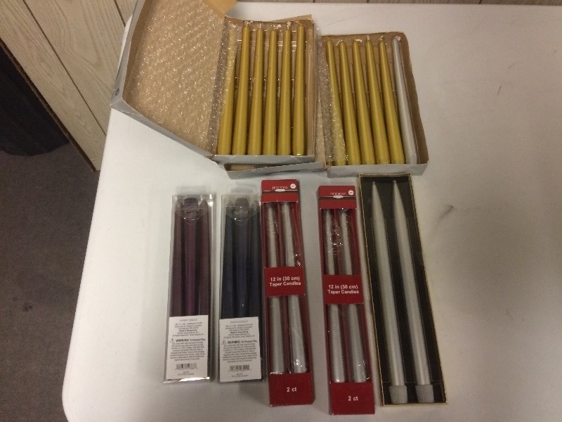 lot 124 image: TAPER CANDLE ASSORTMENT
