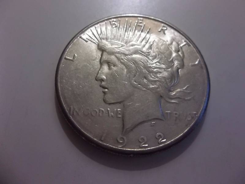 1922 D Silver Peace Dollar  Higher Grade
