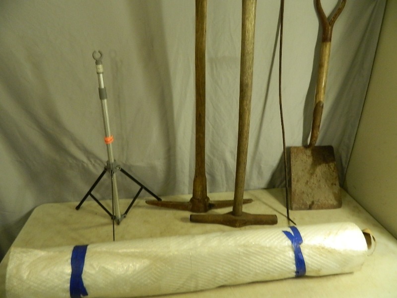 lot 74 image: Long Handled Tools, Plastic, and More