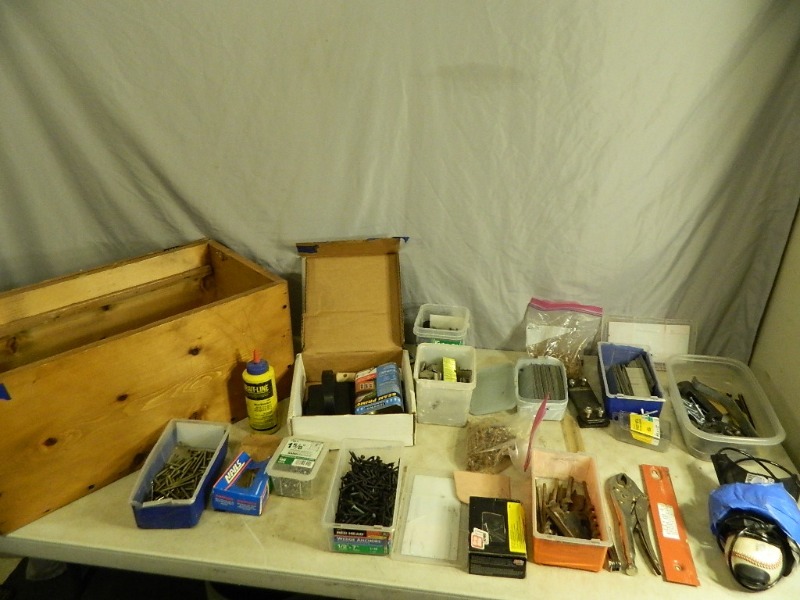 lot 89 image: Large Assortement Of Fasteners, Drill Bits, Tools, and More