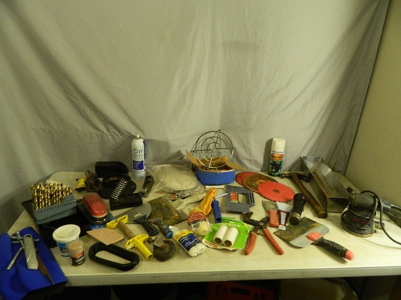 lot 90 image: Bosch Sander and Assorted Tools and Shop Supplies