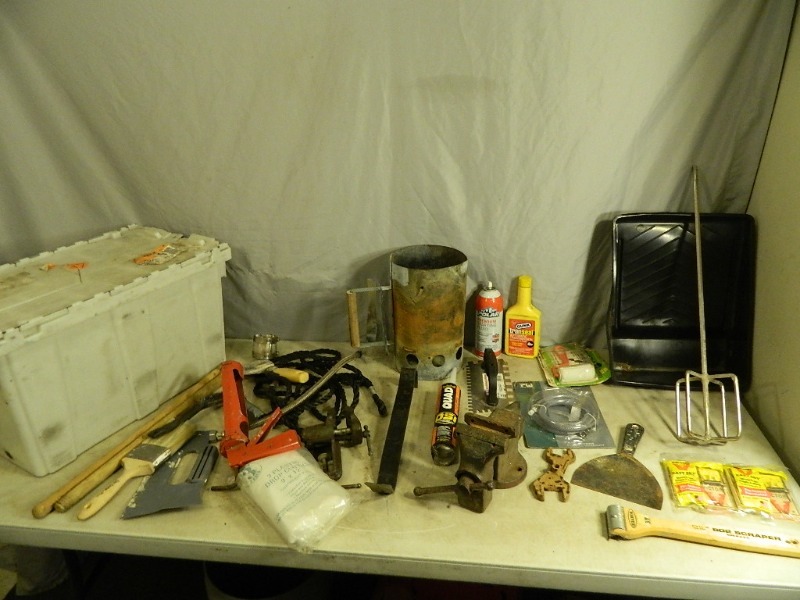 lot 98 image: Vise, Tools, and More