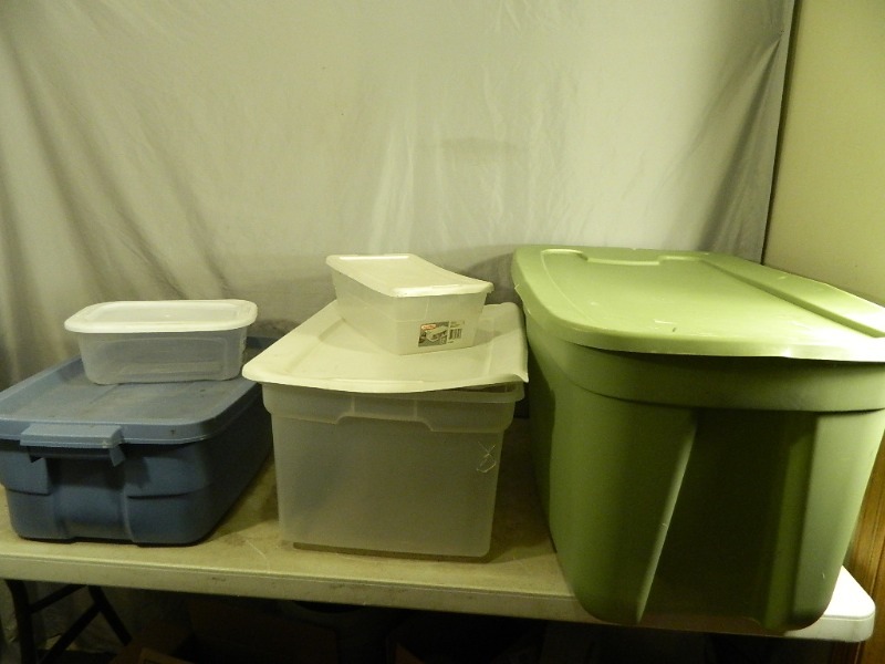 lot 152 image: Assorted Totes and Storage Containers