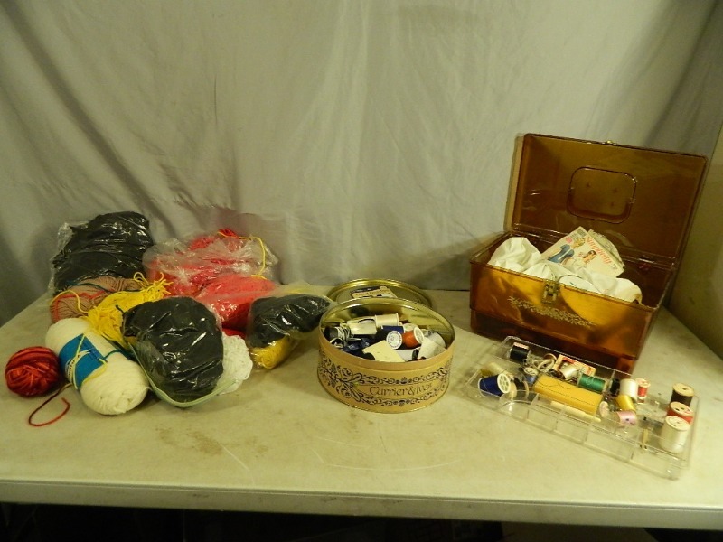 lot 169 image: Sewing Box and Yarn