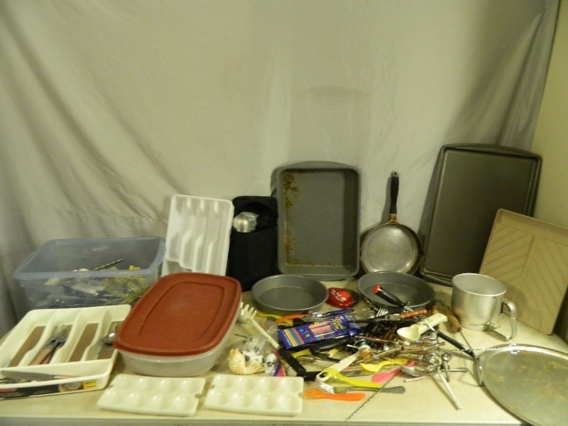 lot 201 image: Silverware, Pans, and More