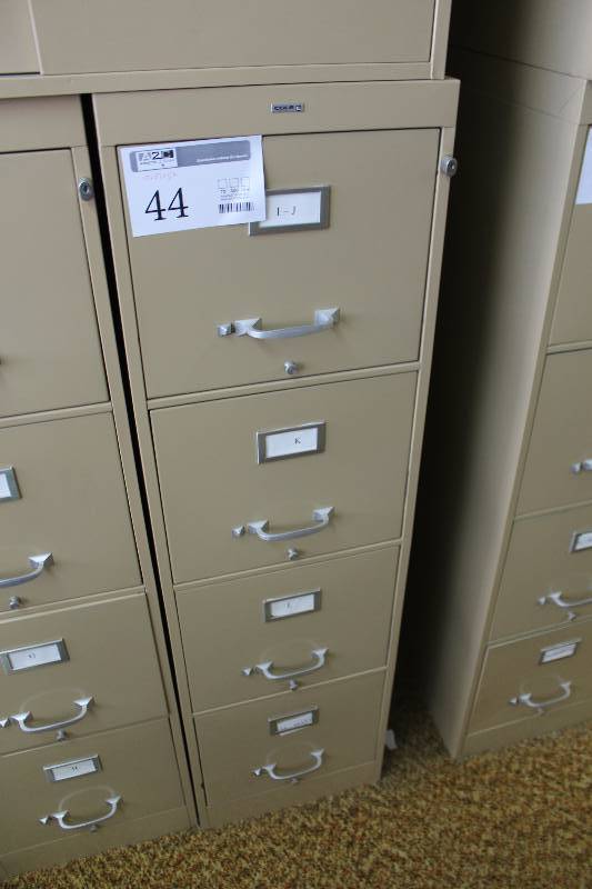 lot 44 image: Cole 4-Drawer Metal File Cabinet