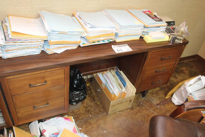 lot 61 image: Cole 5-Drawer Wood Office Desk