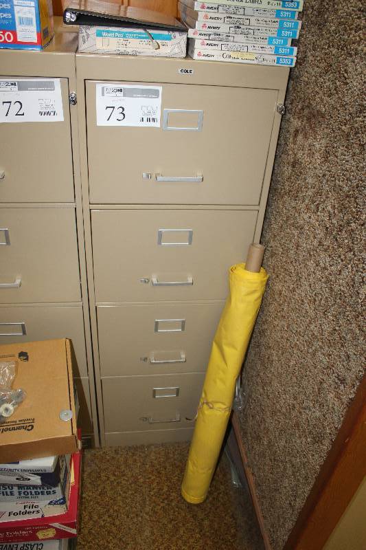 lot 73 image: Cole 4-Drawer Metal File Cabinet