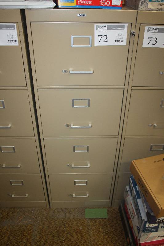 lot 72 image: Cole 4-Drawer Metal File Cabinet