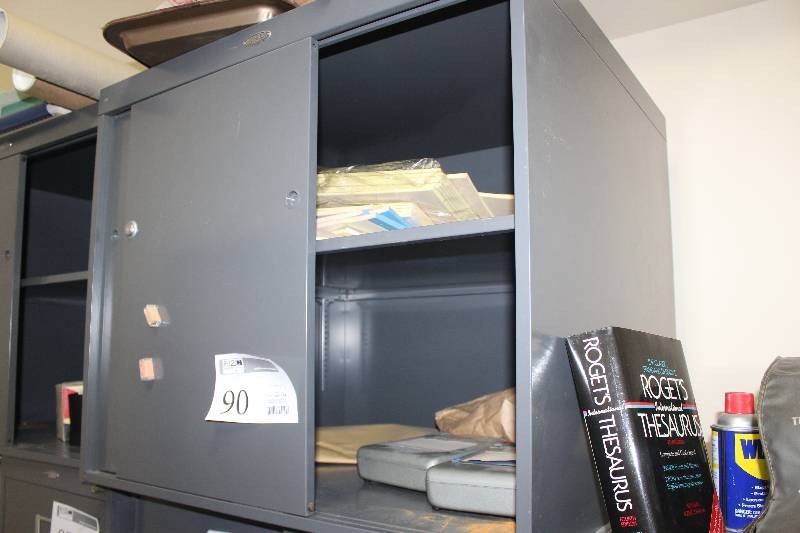 lot 90 image: Cole Sliding Door 2-Shelf Metal Cabinet