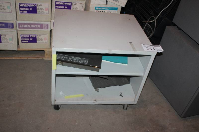 lot 243 image: Rolling 2-Shelf Bookcase
