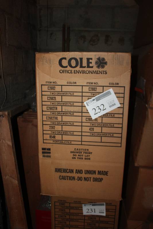 lot 232 image: Cole 2-Drawer Metal File Cabinet