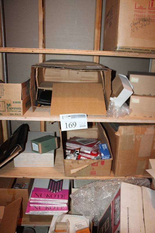 lot 169 image: Shelf Lot of Office Supplies
