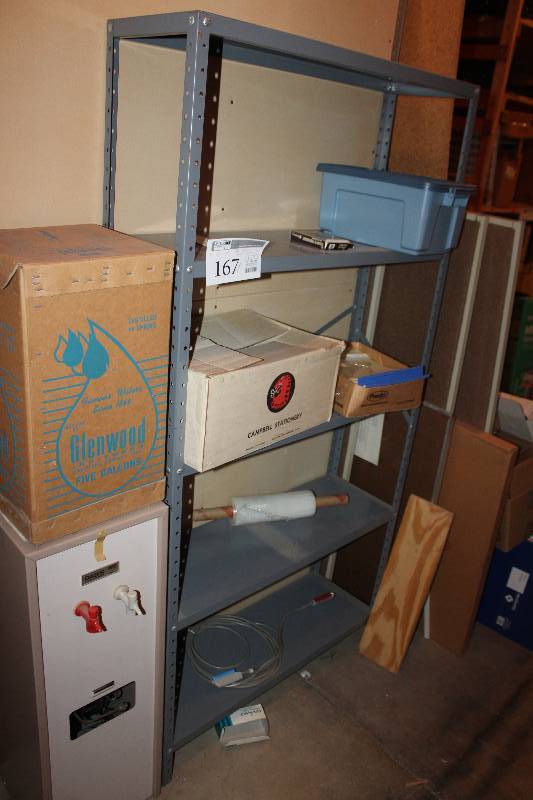 lot 167 image: Hallway Lot Includes Water Dispenser, 5-Shelf Storage Rack