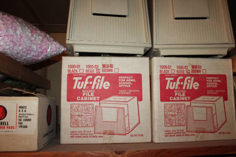 lot 272 image: Shelf Lot of (3) Tuf-File Molded File Cabinets