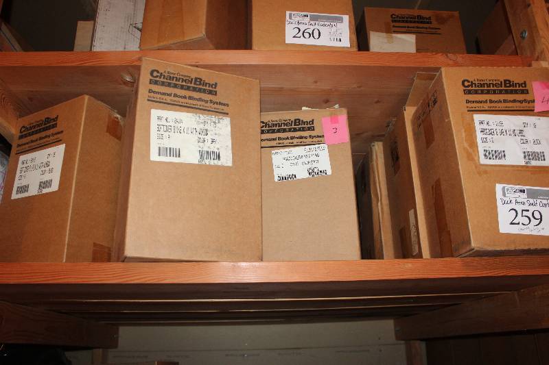 lot 259 image: Shelf Lot of (10) Boxes of Channel Demand Book Binding Covers