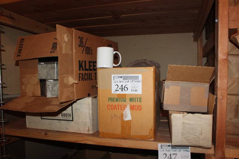 lot 246 image: Shelf Lot of Premium White Mugs, Rolls
