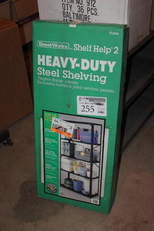 lot 255 image: Shelf Lot of SteelWorks Heavy Duty Steel Shelving